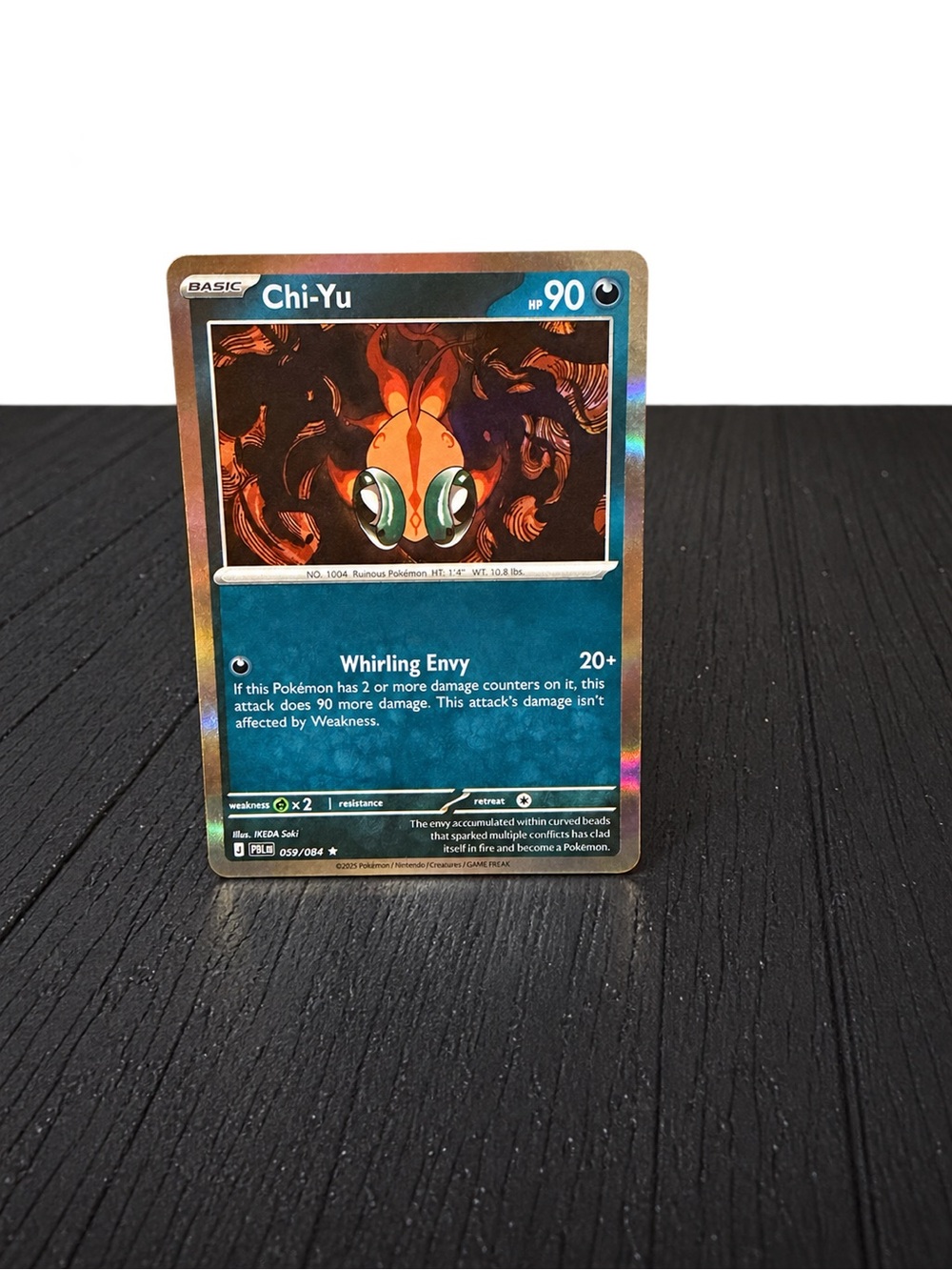 Pokemon Chi-Yu Holographic Card - Black/Blue/Orange Accents